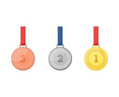 Set of Medal with ribbon vector