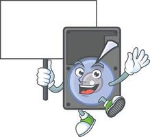 Hard disk mascot icon design vector