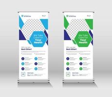 Corporate Business Roll Up Signage Banner Template Design vector