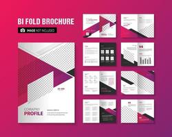 Company Profile Business Annual Report Bifold Brochure Template Design vector
