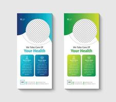 Medical rack card dl flyer design template vector