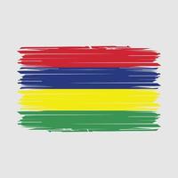 Mauritius Flag Brush Vector Illustration