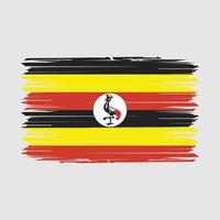 Ilustración de vector de cepillo de bandera de Uganda