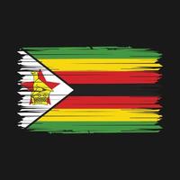 Zimbabwe Flag Brush Vector Illustration