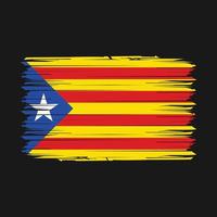 Catalonia Flag Brush Vector Illustration