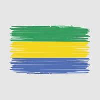 Ilustración de vector de cepillo de bandera de Gabón