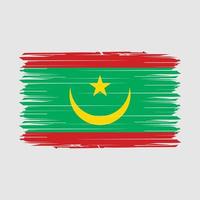 Mauritania Flag Brush Vector Illustration