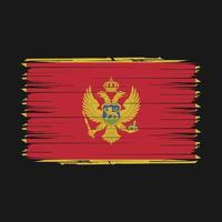 Ilustración de vector de cepillo de bandera de montenegro
