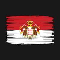 Monaco Flag Brush Vector Illustration