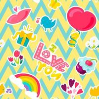 Love seamless cartoon pattern vector