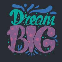 Motivation and Dream Lettering Concept vector