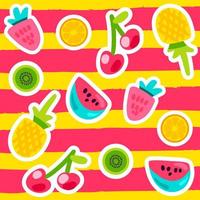 patrones de frutas de verano vector