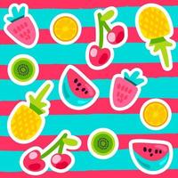 patrones de frutas de verano vector