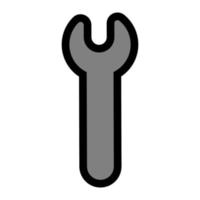 Wrench icon line isolated on white background. Black flat thin icon on modern outline style. Linear symbol and editable stroke. Simple and pixel perfect stroke vector illustration