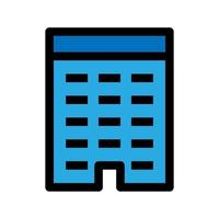 Office building icon line isolated on white background. Black flat thin icon on modern outline style. Linear symbol and editable stroke. Simple and pixel perfect stroke vector illustration