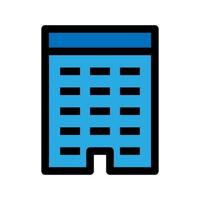 línea de icono de edificio de oficinas aislada sobre fondo blanco. icono negro plano y delgado en el estilo de contorno moderno. símbolo lineal y trazo editable. ilustración de vector de trazo simple y perfecto de píxeles