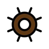 Rudder of the ship icon line isolated on white background. Black flat thin icon on modern outline style. Linear symbol and editable stroke. Simple and pixel perfect stroke vector illustration
