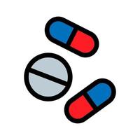 Pills icon line isolated on white background. Black flat thin icon on modern outline style. Linear symbol and editable stroke. Simple and pixel perfect stroke vector illustration