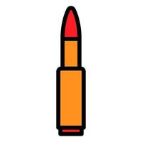Weapon cartridge icon line isolated on white background. Black flat thin icon on modern outline style. Linear symbol and editable stroke. Simple and pixel perfect stroke vector illustration