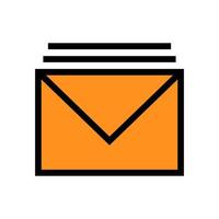 Stack mail icon line isolated on white background. Black flat thin icon on modern outline style. Linear symbol and editable stroke. Simple and pixel perfect stroke vector illustration