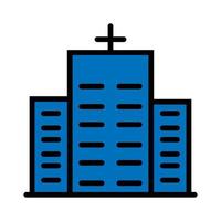 Hospital building icon line isolated on white background. Black flat thin icon on modern outline style. Linear symbol and editable stroke. Simple and pixel perfect stroke vector illustration
