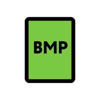 BMP file icon line isolated on white background. Black flat thin icon on modern outline style. Linear symbol and editable stroke. Simple and pixel perfect stroke vector illustration.