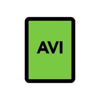 AVI file icon line isolated on white background. Black flat thin icon on modern outline style. Linear symbol and editable stroke. Simple and pixel perfect stroke vector illustration.