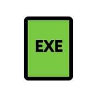 EXE file icon line isolated on white background. Black flat thin icon on modern outline style. Linear symbol and editable stroke. Simple and pixel perfect stroke vector illustration.