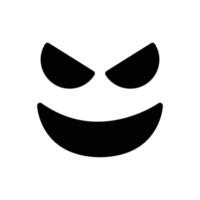 Evil face line icon isolated on white background. Black flat thin icon on modern outline style. Linear symbol and editable stroke. Simple and pixel perfect stroke vector illustration