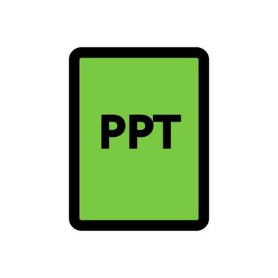 PPT file icon line isolated on white background. Black flat thin icon on modern outline style. Linear symbol and editable stroke. Simple and pixel perfect stroke vector illustration.