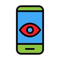 Hide smartphone icon line isolated on white background. Black flat thin icon on modern outline style. Linear symbol and editable stroke. Simple and pixel perfect stroke vector illustration.