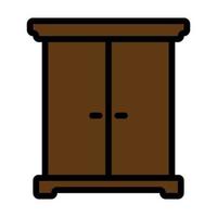 Vintage wardrobe icon line isolated on white background. Black flat thin icon on modern outline style. Linear symbol and editable stroke. Simple and pixel perfect stroke vector illustration.