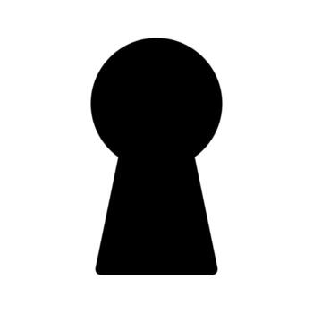 Key hole icon line isolated on white background. Black flat thin icon on modern outline style. Linear symbol and editable stroke. Simple and pixel perfect stroke vector illustration