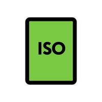 ISO file icon line isolated on white background. Black flat thin icon on modern outline style. Linear symbol and editable stroke. Simple and pixel perfect stroke vector illustration.