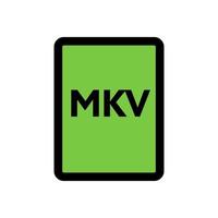 MKV file icon line isolated on white background. Black flat thin icon on modern outline style. Linear symbol and editable stroke. Simple and pixel perfect stroke vector illustration.