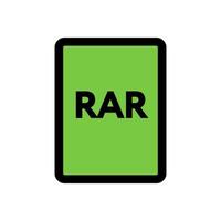 RAR file icon line isolated on white background. Black flat thin icon on modern outline style. Linear symbol and editable stroke. Simple and pixel perfect stroke vector illustration.