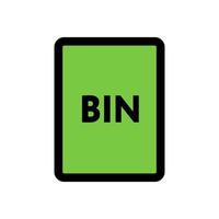 BIN file icon line isolated on white background. Black flat thin icon on modern outline style. Linear symbol and editable stroke. Simple and pixel perfect stroke vector illustration.