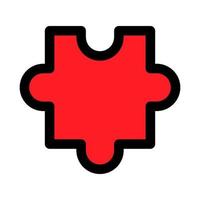 Puzzle icon line isolated on white background. Black flat thin icon on modern outline style. Linear symbol and editable stroke. Simple and pixel perfect stroke vector illustration