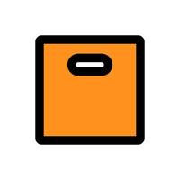 Cardboard box icon line isolated on white background. Black flat thin icon on modern outline style. Linear symbol and editable stroke. Simple and pixel perfect stroke vector illustration