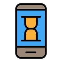 Loading smartphone icon line isolated on white background. Black flat thin icon on modern outline style. Linear symbol and editable stroke. Simple and pixel perfect stroke vector illustration.