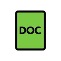 Doc file icon line isolated on white background. Black flat thin icon on modern outline style. Linear symbol and editable stroke. Simple and pixel perfect stroke vector illustration.