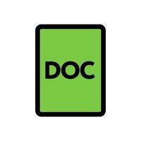 Doc file icon line isolated on white background. Black flat thin icon on modern outline style. Linear symbol and editable stroke. Simple and pixel perfect stroke vector illustration.