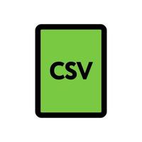 CSV file icon line isolated on white background. Black flat thin icon on modern outline style. Linear symbol and editable stroke. Simple and pixel perfect stroke vector illustration.