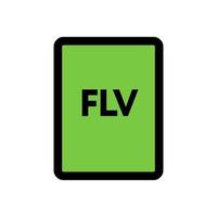 FLV file icon line isolated on white background. Black flat thin icon on modern outline style. Linear symbol and editable stroke. Simple and pixel perfect stroke vector illustration.