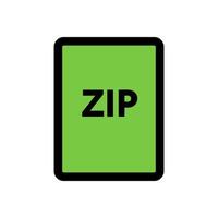 línea de icono de archivo zip aislada sobre fondo blanco. icono negro plano y delgado en el estilo de contorno moderno. símbolo lineal y trazo editable. ilustración de vector de trazo simple y perfecto de píxeles.