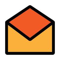 Open email icon line isolated on white background. Black flat thin icon on modern outline style. Linear symbol and editable stroke. Simple and pixel perfect stroke vector illustration
