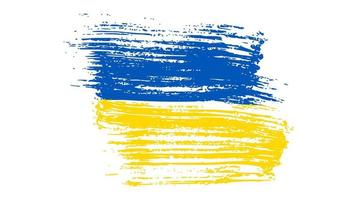 Ukrainian national flag in grunge style vector