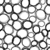 Seamless pattern with black sketch hand drawn pencil scribble ellipse shape on white background. Abstract grunge texture. Vector illustration
