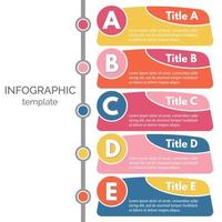 elementos de diseño infográfico de cinco pasos. plantilla de diseño infográfico paso a paso. ilustración vectorial vector