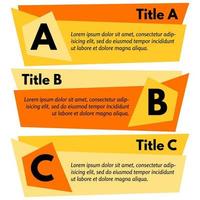 conjunto de tres banners de opciones de colores horizontales. plantilla de diseño infográfico paso a paso. ilustración vectorial vector